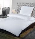 Satin-Hotel-Bettwäsche "Premium 2 mm" weiß - gesteift - mit Hotelverschluß - 80% Baumwolle/20% Polyester - 140 gr/qm